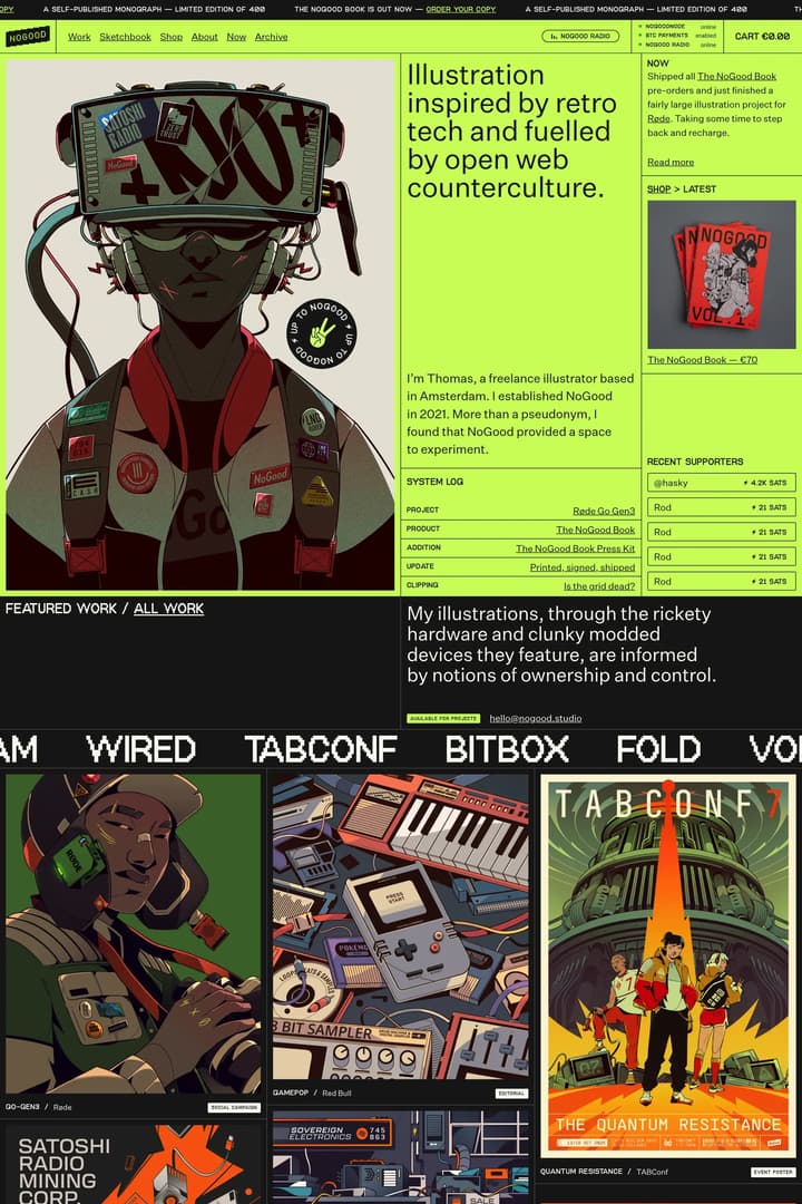 NoGood landing page screenshot