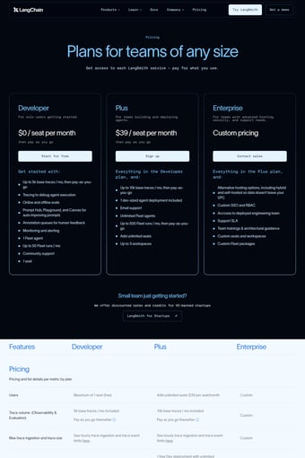 LangChain landing page