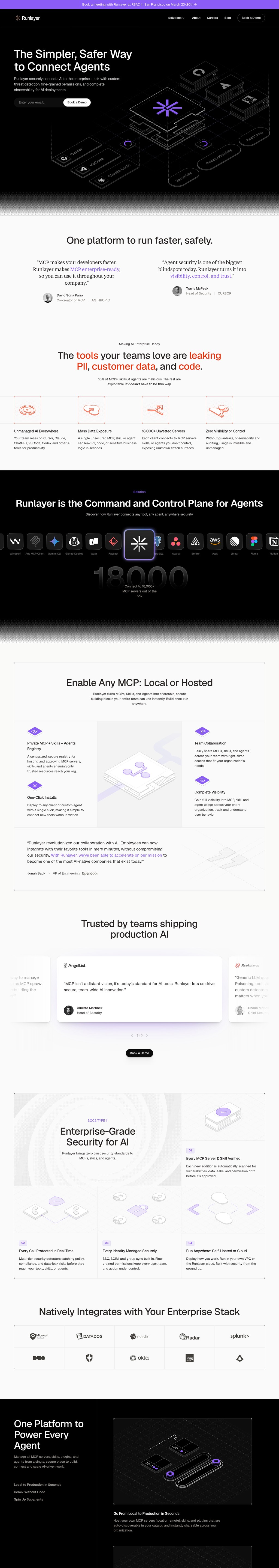 Runlayer desktop landing page