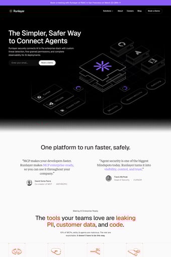 Runlayer landing page
