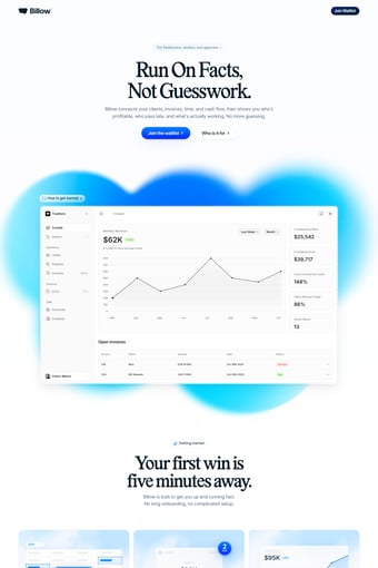 Billow landing page