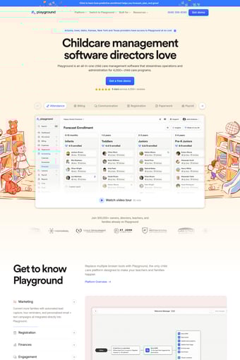 Playground landing page