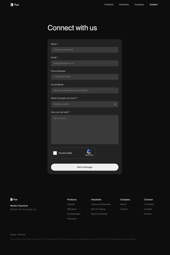 Fun landing page
