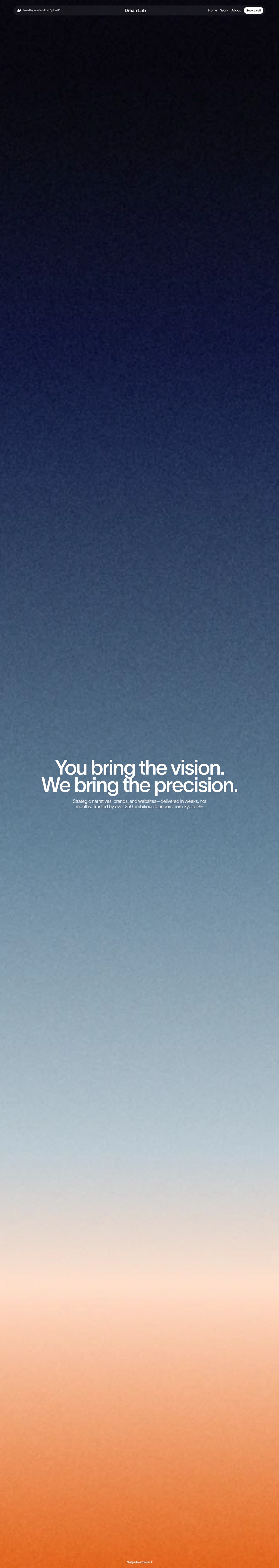 DreamLab desktop landing page