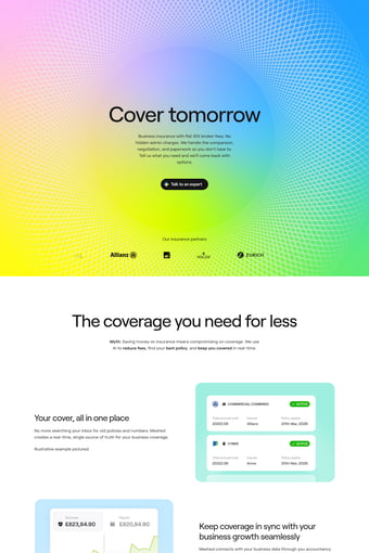Meshed landing page