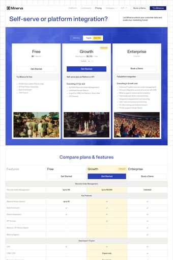Minerva landing page