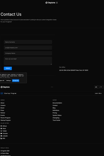 Daytona landing page