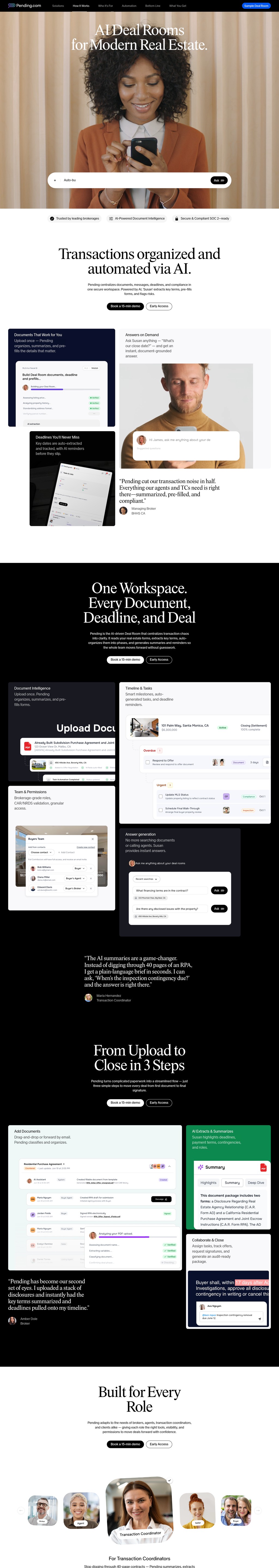 Pending desktop landing page