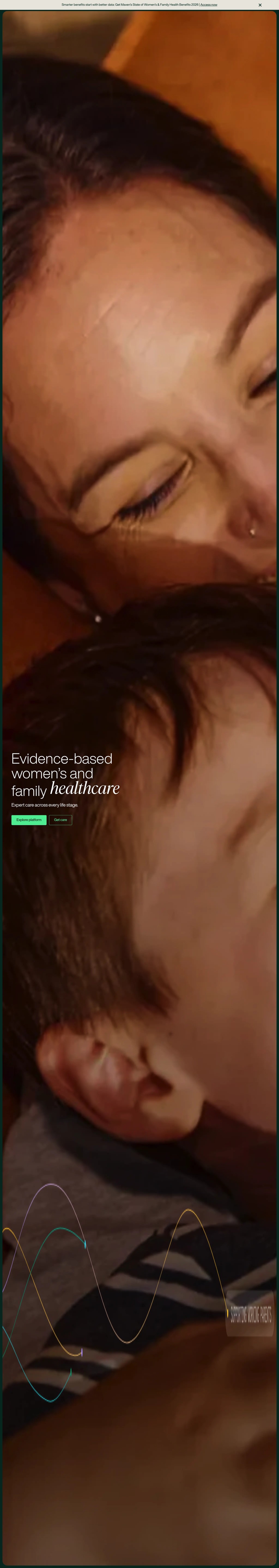 Maven Clinic - The next generation of care for women and families desktop landing page