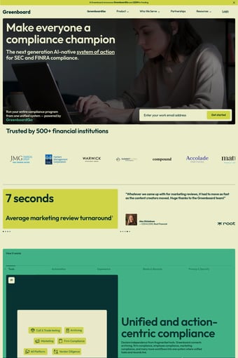 Greenboard | New System of Action Compliance Software for SEC & FINRA compliance landing page