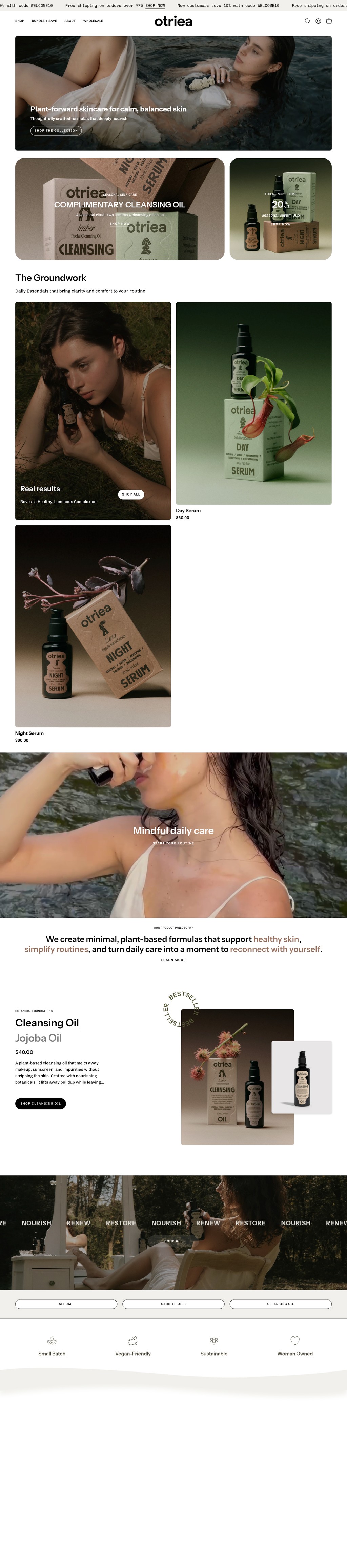 Otriea desktop landing page