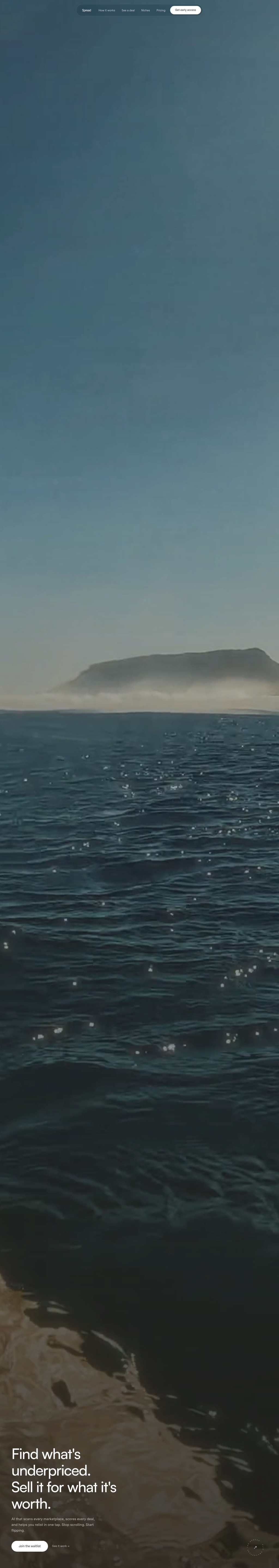 Spread desktop landing page