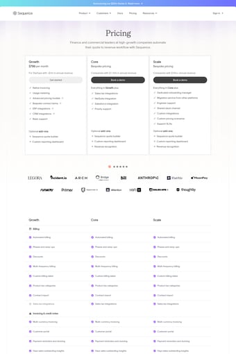 Sequence landing page