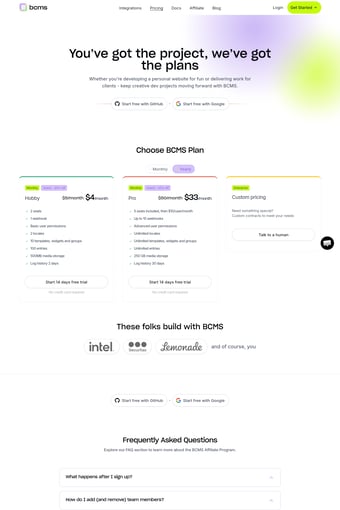 thebcms.com landing page