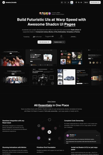 Shadcn Studio landing page
