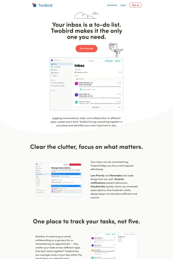 Twobird landing page