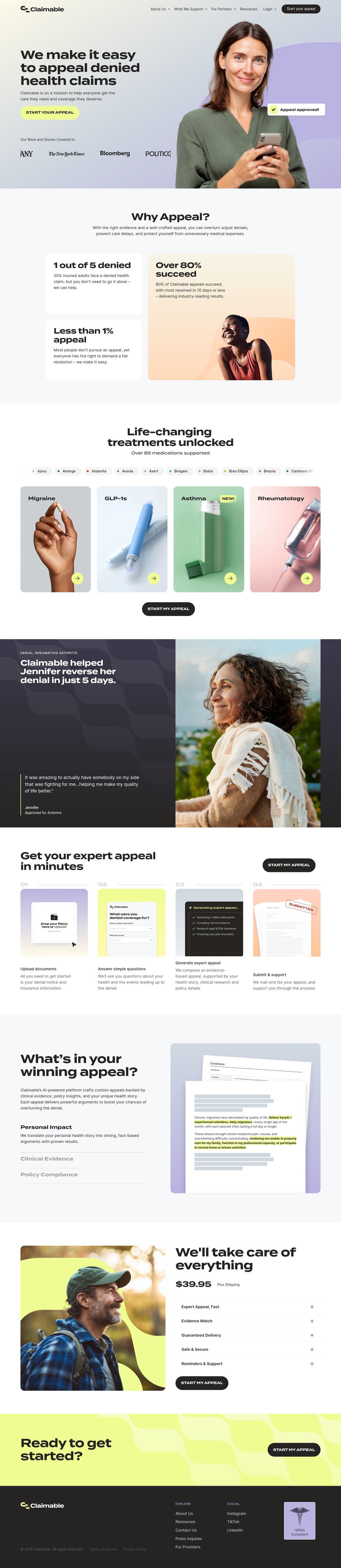 Claimable desktop landing page