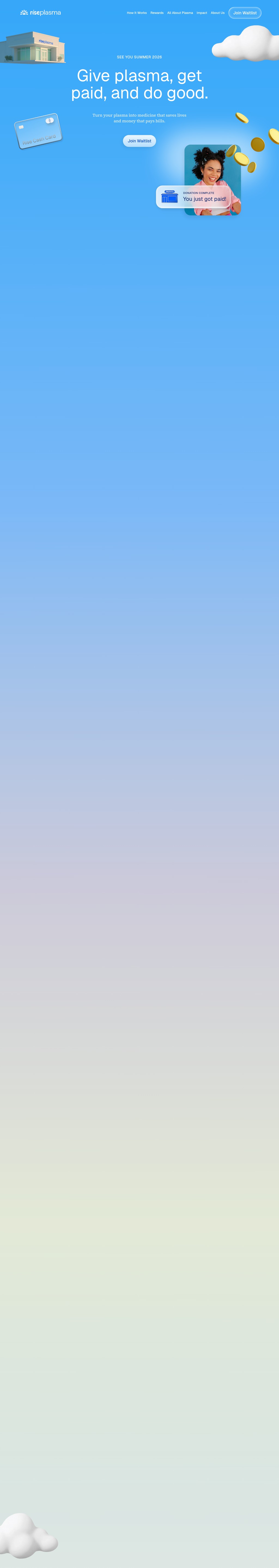 Rise Plasma desktop landing page