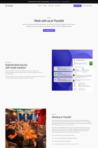 Tracebit landing page