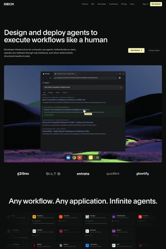 Deck landing page