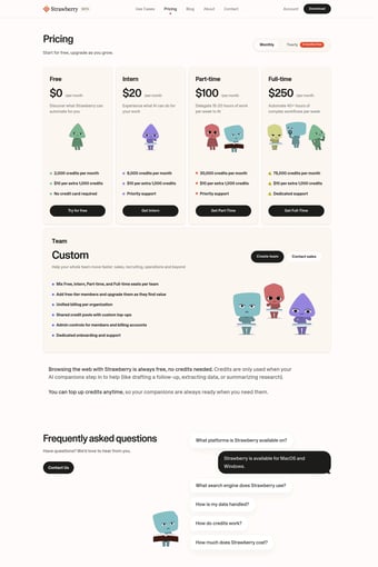 Strawberry Browser | The Agentic Browser landing page