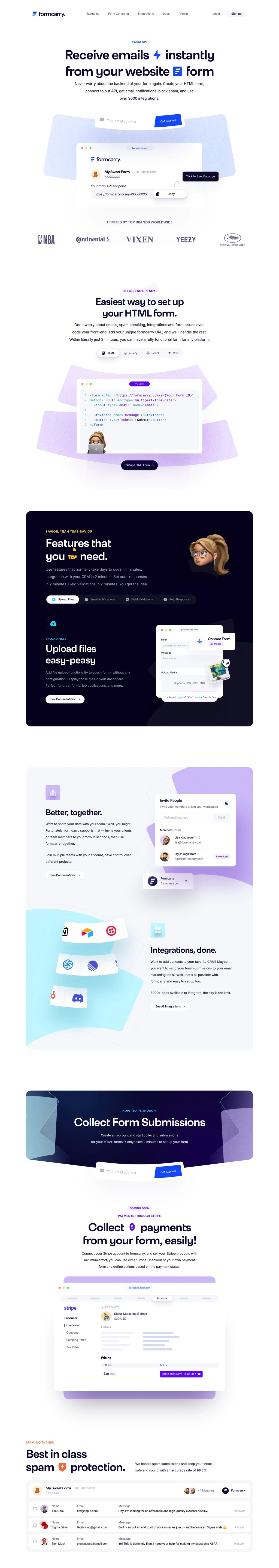 Form API | Formcarry. - Best Form Backend desktop landing page