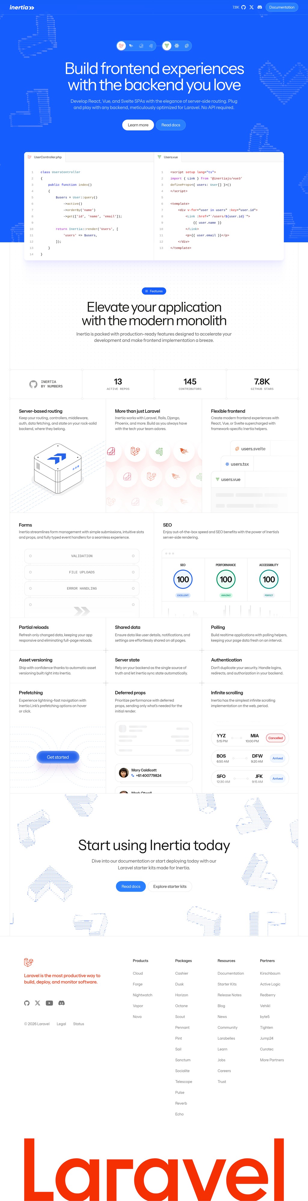 Inertia desktop landing page