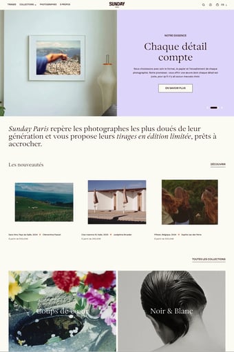 Sunday-Paris landing page