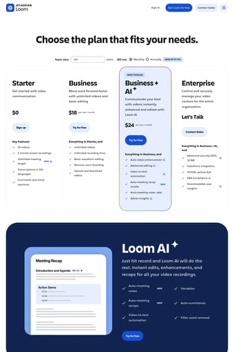 Free screen recorder for Mac and PC | Loom landing page