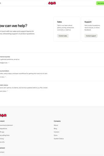 Jam: Screen recorder for bugs, feedback, and ideas landing page