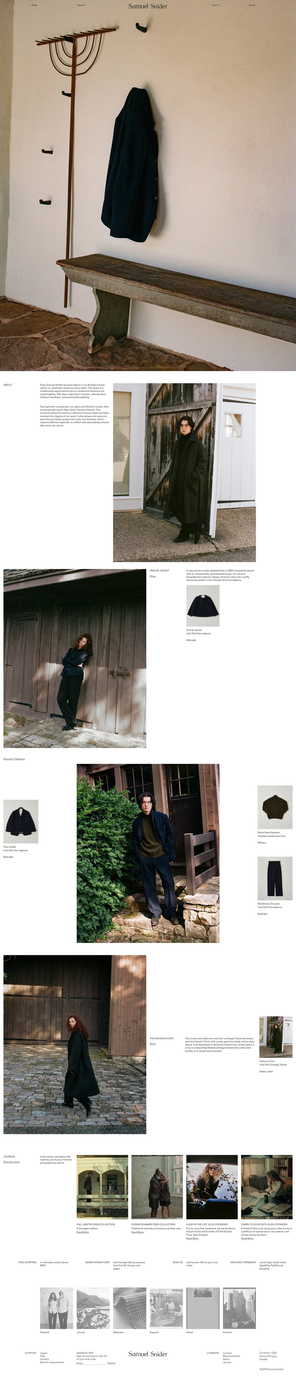 Samuel Snider desktop landing page