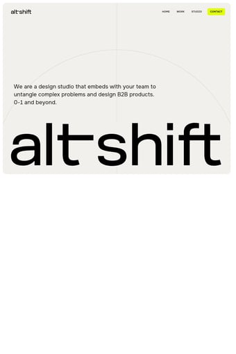 alt-shift : B2B product design studio landing page