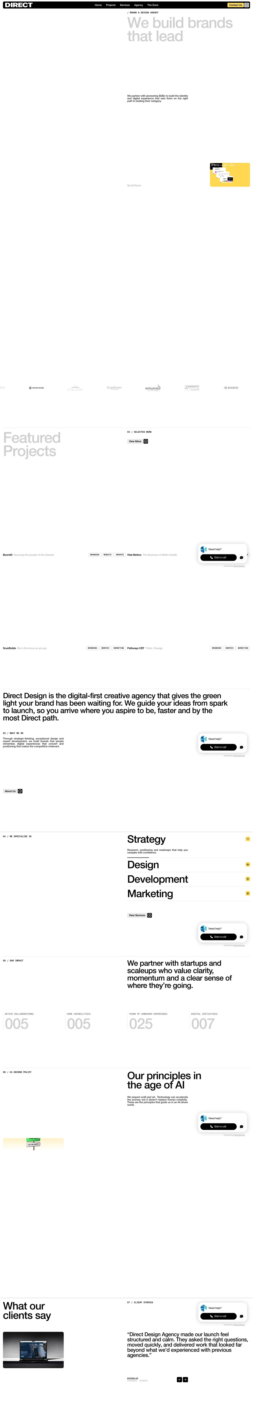 B2B Branding, Web Design & CRM Agency | Direct Design desktop landing page