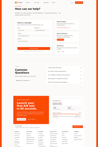 Humblytics landing page