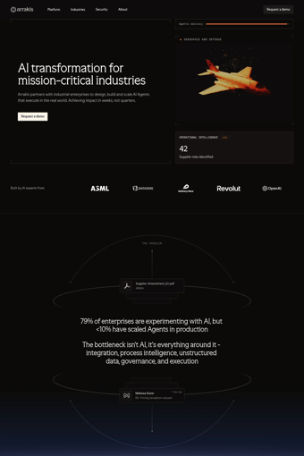 AI transformation for mission-critical industries landing page