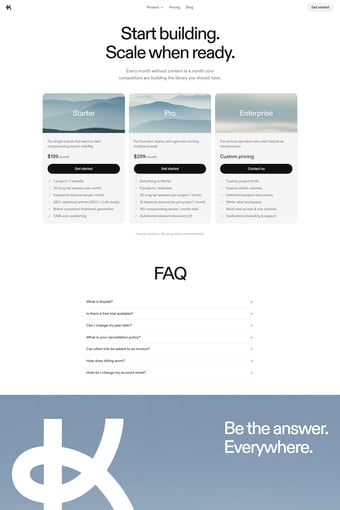 Keytail landing page