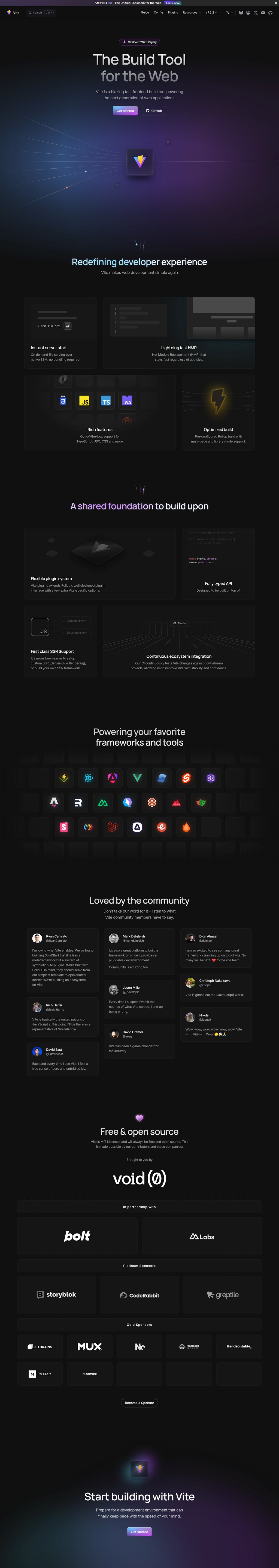 Vite desktop landing page