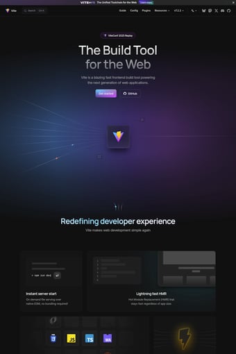 Vite landing page