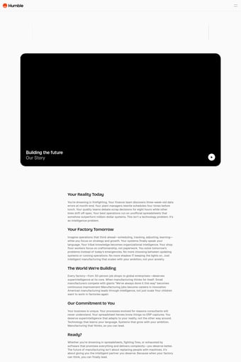 Humble Operations landing page