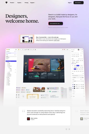 Sketch · Design, prototype, collaborate and handoff landing page