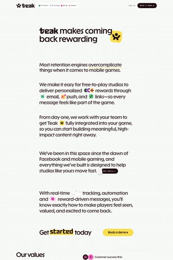 Teak landing page