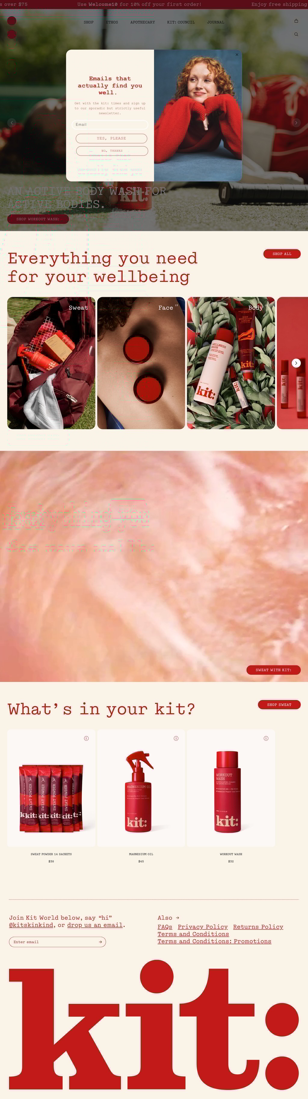 Kit Skinkind desktop landing page