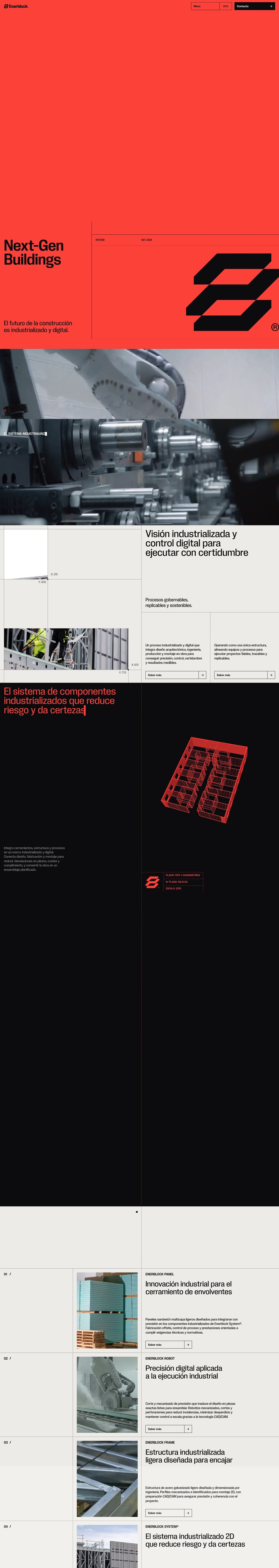 Enerblock | Next-Gen Buildings desktop landing page