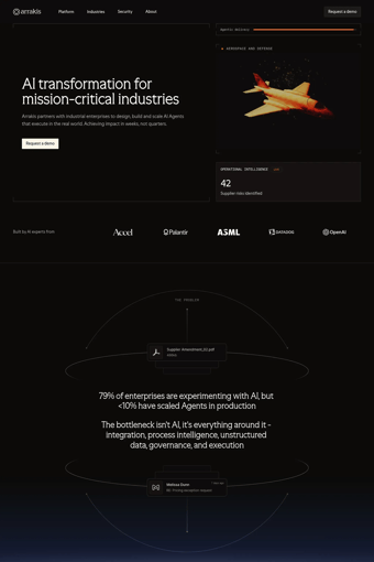 AI transformation for mission-critical industries landing page