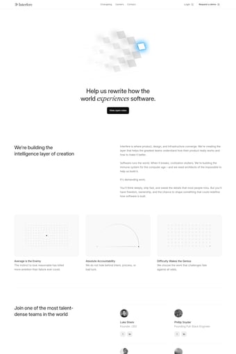 Interfere landing page