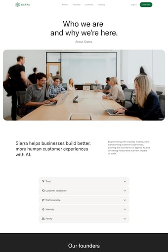 Sierra landing page