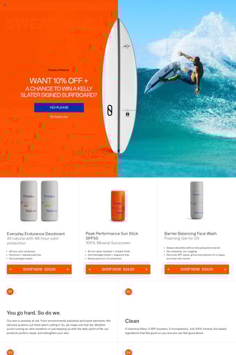 Freaks of Nature landing page