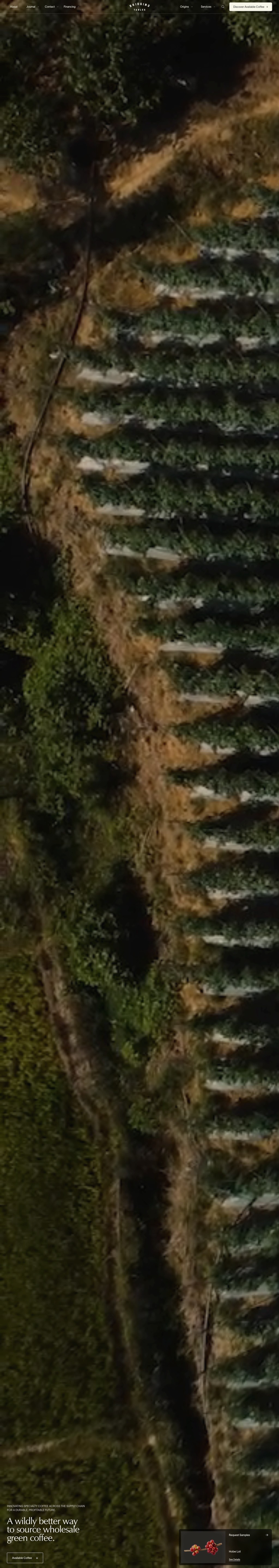 Bridging Tables desktop landing page