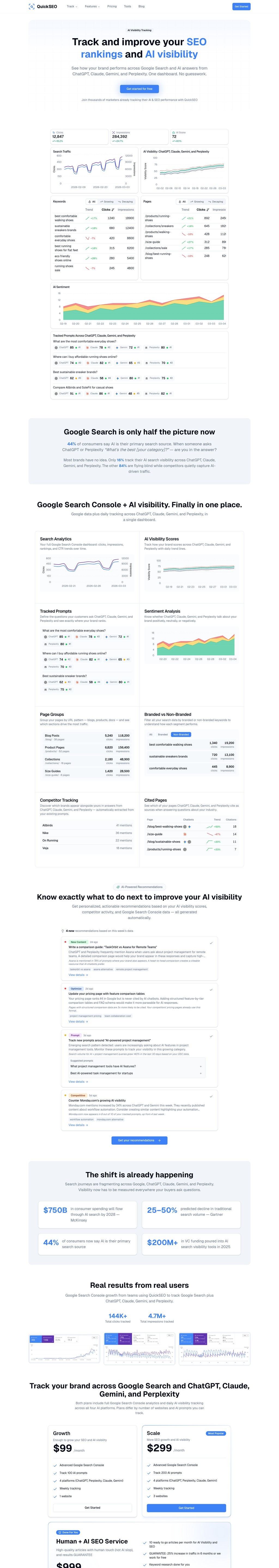 QuickSEO desktop landing page