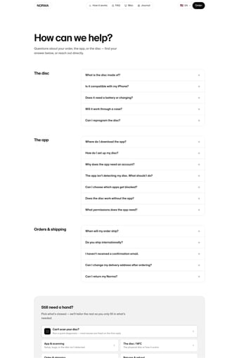 Norma — Block distracting apps by scanning a steel disc landing page